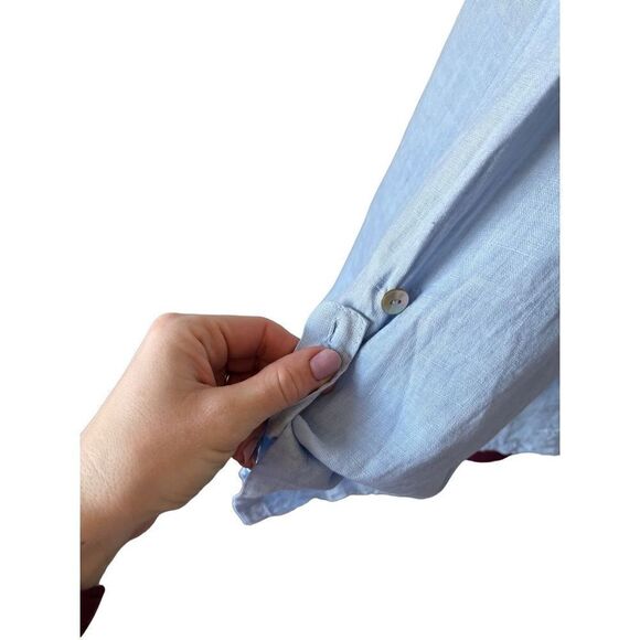 NWT Charlie B Linen Stars Embroidered Button Front Top size L - Picture 9 of 13